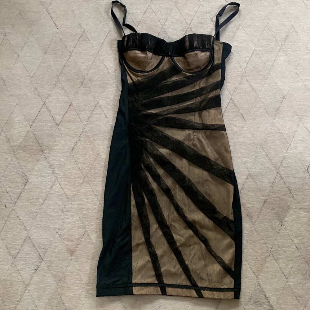 Dolce & Gabbana Bustier Mesh Cocktail Dress